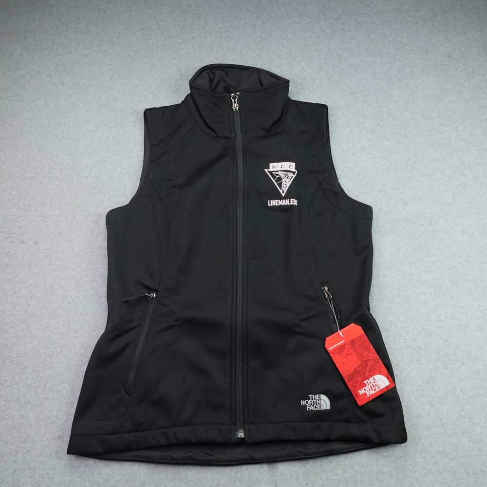 The North Face Vest Women S Black Ridgewall Softshell NLC Logo Outdoor
